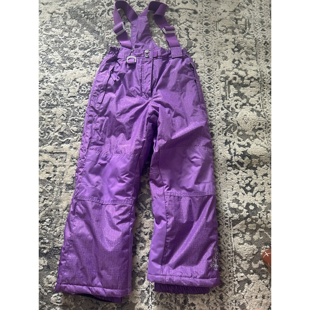 Purple Girls Weatherproof 32 Degrees Snow Bib Overalls Ski‎ Pants Size 7/8
